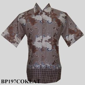 BP197 Coklat, Kemeja batik pria 91