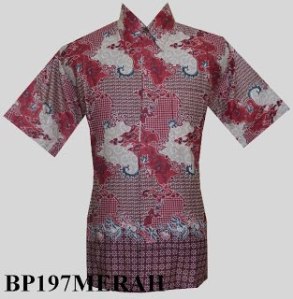 BP197 Merah, Kemeja batik pria 91