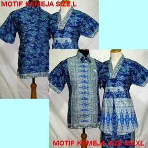 D842 Biru, Sarimbit Batik Model Dress Bawah Rangkap, Belakang Karet Rp 182.000,-