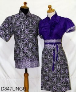D847 Ungu, Sarimbit Batik Model Dress Kancing Depan, Belakang Karet Rp 182.000,-
