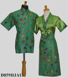D859 Hijau, Sarimbit Batik Model Dress Kimono, Tempel Mawar Samping Rp 182.000,-