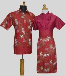 D867 Merah, Sarimbit Batik Model Dress Kancing Depan, Belakang Karet, Obi Bisa Dilepas Rp 182.000,-
