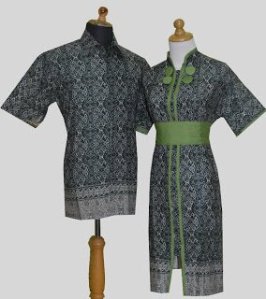 D871 Hijau, Sarimbit Batik Model Dress Full Kancing Dalam di Bagian Depan, Obi Pisah Rp 182.000,-