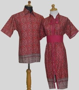 D871 Merah, Sarimbit Batik Model Dress Full Kancing Dalam di Bagian Depan, Obi Pisah Rp 182.000,-