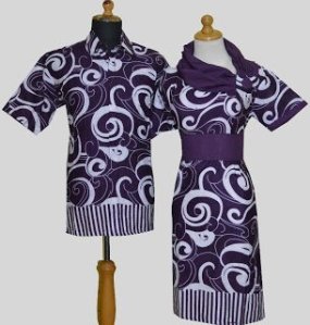 D888 Ungu, Sarimbit Batik Model Dress Tali Serut di Dada, Belakang Karet Rp 182.000,-
