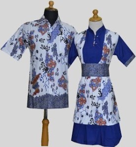 D912 Biru, Sarimbit Batik Model Dress Kancing Depan, Obi Bisa Dilepas Rp 182.000,-