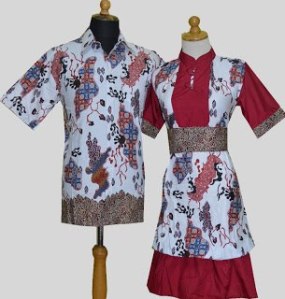D912 Merah, Sarimbit Batik Model Dress Kancing Depan, Obi Bisa Dilepas Rp 182.000,-