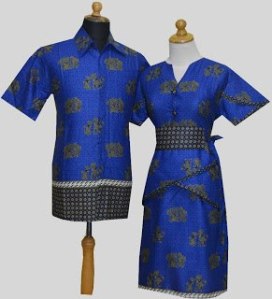 D914 Biru, Sarimbit Batik Model Dress Kancing Depan, Obi Bisa Dilepas Rp 182.000,-
