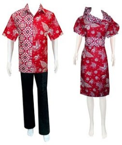 D919 Merah, Sarimbit Batik Model Dress Krah Asimetris, Belakang Karet Rp 182.000,-