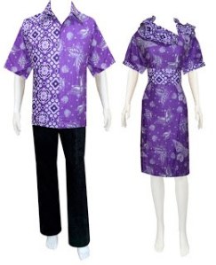 D919 Ungu, Sarimbit Batik Model Dress Krah Asimetris, Belakang Karet Rp 182.000,-