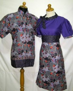D797 Ungu, Sarimbit Batik Model Dress Tali Pita di Leher, Tali Pinggang Nempel, Belakang Karet Rp 182.000,-