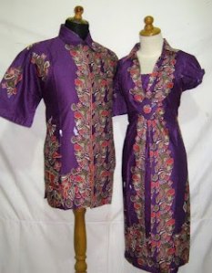 D803 Ungu, Sarimbit Batik Model Dress Bagian Bawah Rangkap, Belakang Karet Rp 188.000,-