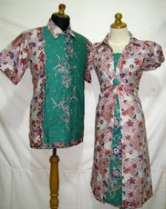 D805 Hijau (motif L+XL), Sarimbit Batik Model Dress Bagian Bawah Rangkap Rp 182.000,-