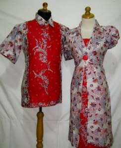 D805 Merah (motif L+XL), Sarimbit Batik Model Dress Bagian Bawah Rangkap Rp 182.000,-