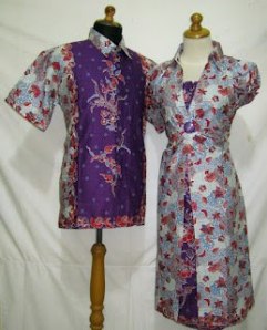 D805 Ungu (motif L+XL), Sarimbit Batik Model Dress Bagian Bawah Rangkap Rp 182.000,-