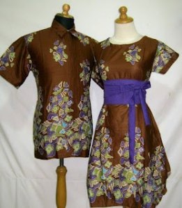 D821 coklat, Sarimbit Batik Model dress tanpa karet belakang, Obi pisah Rp 182.000,-
